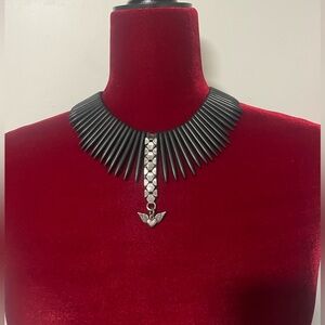 Black and Silver Architectural Choker Necklace